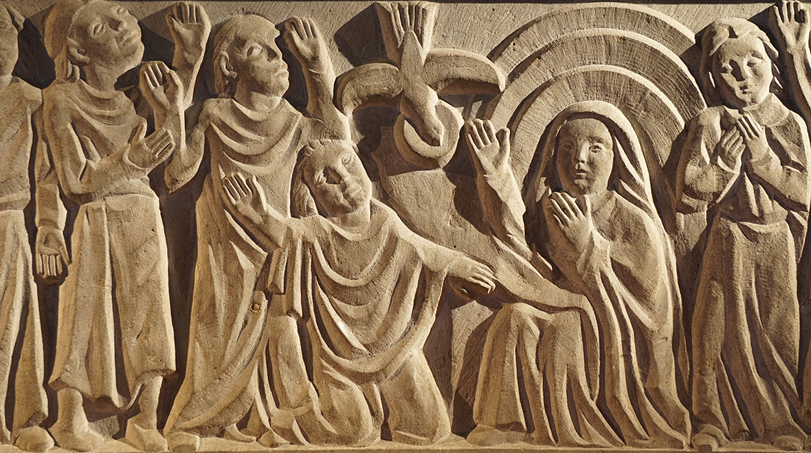 Pfingsten - dargestellt im Altar der Abteikirche